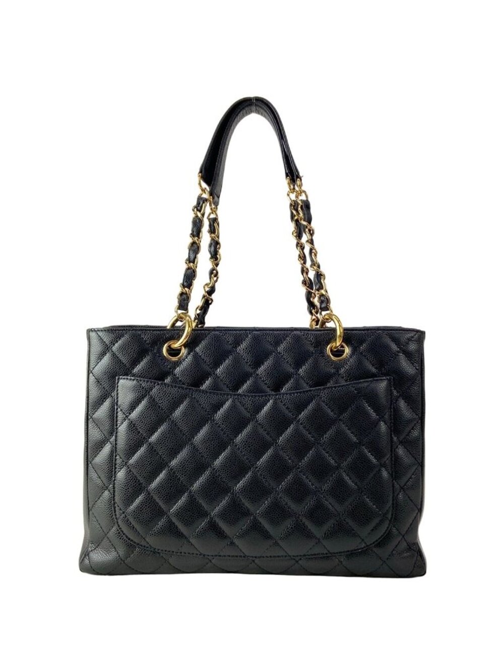 Chanel Tote Reproduction Chain Grand Shopping GST Black Shoulder Gold - Picture 3 of 15